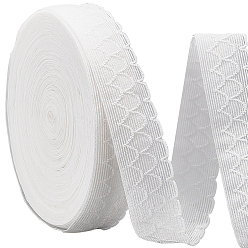 White 20 Yards Polyester Ribbon, Elastic Band, for Jewelry Making, White, 1 inch(25mm)