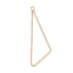 Настоящее золото 18K Латунные подвески, без кадмия, без никеля и без свинца, полый треугольник, реальный 18 k позолоченный, 38x12.5x1 мм, отверстие : 1.5 мм