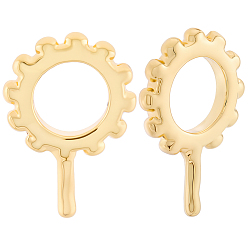 Настоящее золото 18K 20 шт. латунные микрофибровые штифты-гвоздики, без свинца и без кадмия, долговечный, стойки покрытие, круглые, реальный 18 k позолоченный, 13x8x1.5 мм, штифты : 1 мм