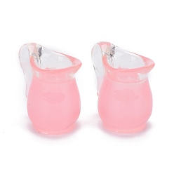 Pink Смола макарон сок стеклянные кабошоны, с украшениями своими руками, розовые, 18x18.5x12.5 мм