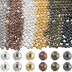 (52) Непрозрачная лаванда 2700 шт. 6 цвета железных дистанционных бусин, круглые, разноцветные, 4 мм, отверстие : 1.5 мм, 450 шт / цвет