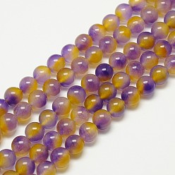 Сине-фиолетовый Натуральный Malaysia нити нефритовый шарик, круглый окрашенные бусины, синий фиолетовый, 8 мм, отверстие : 1 мм, около 48 шт / нитка, 15 дюйм