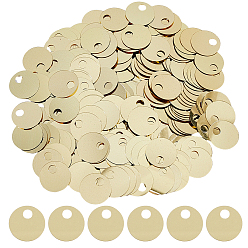 Gold 2500Pcs Plastic Pendants, Flat Round, Gold, 19x0.2mm, Hole: 5mm