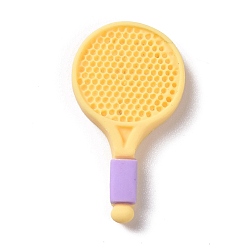 Золотистый Непрозрачные аксессуары из смолы украшения ракетка из смолы кабошоны, золотые, 34~34.5x19x4.5~5 мм