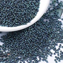 (RR467) Metallic Indigo Iris MIYUKI Round Rocailles Beads, Japanese Seed Beads, (RR467) Metallic Indigo Iris, 11/0, 2x1.3mm, Hole: 0.8mm, about 5500pcs/50g