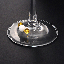 Citrino Citrino naturales encantos de vidrio de vino, con copa de vino de latón encanto anillos pendientes de aro, el color plateado de plata, 30 mm
