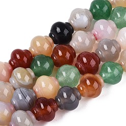 (52) Непрозрачная лаванда Нити окрашенных и нагретых бусин из натурального агата, фонарь, разноцветные, 9~10.5x9.5~10 мм, отверстие : 0.9~1.2 мм, около 37 шт / нитка, 14.57~14.76 дюйм (37~37.5 см)