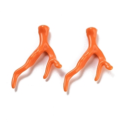 Коралловый Акриловые кулон, имитация коралла, коралл, 48.5x33.5x7.5 мм, отверстие : 1.8 мм