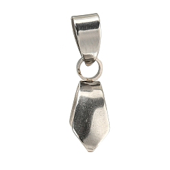 Stainless Steel Color 304 Stainless Steel Pendant Pinch Bails, Stainless Steel Color, 18x13x5mm, Hole: 3x6mm