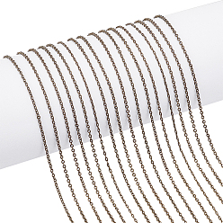 Античная Бронза 5 дворовые латунные кабельные цепи кабельная цепь размером 2x1.5x0.5 мм, ювелирная цепь из античной бронзы, античная бронза, 2.2x1.7x0.3 мм