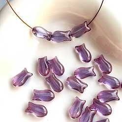 Серо-розавый Прозрачные акриловые бусины, для ожерелья своими руками, рыба, увядшая роза, 10x6 мм