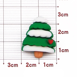 Рождественская елка Рождественская серия из непрозрачной смолы декодирует кабошоны, рождественская елка, 30x20 мм