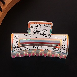 Ghost Заколки-коготь из ПВХ на тему хэллоуина, призрак, 84x46x43 мм