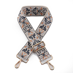 Гейнсборо Нейлоновая холщовая сумка с цветочным узором, лямки для сумки, для замены сумочки или сумки через плечо, светло-серые, 75~145x5 см