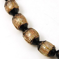 Цвет Древесины Ручной золотой песок бусины бисер нитей, овальные, деревесиные, 16x12 мм, отверстие : 1 мм