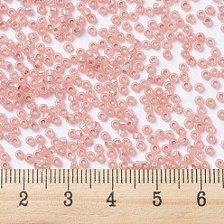 (RR642) Dyed Salmon Silverlined Alabaster MIYUKI Round Rocailles Beads, Japanese Seed Beads, (RR642) Dyed Salmon Silverlined Alabaster, 11/0, 2x1.3mm, Hole: 0.8mm, about 1100pcs/bottle, 10g/bottle