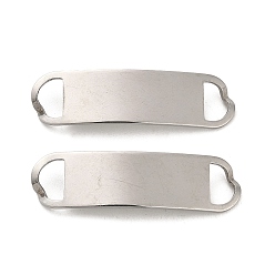 Нержавеющая Сталь Цвет Не тускнеет 201 подвески-соединители из нержавеющей стали, волнистые прямоугольные ссылки, цвет нержавеющей стали, 44x12x2.6 мм, отверстие : 8.5x5.5 мм