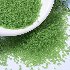 (DB1266) Matte Transparent Lime MIYUKI Delica Beads, Cylinder, Japanese Seed Beads, 11/0, (DB1266) Matte Transparent Lime, 1.3x1.6mm, Hole: 0.8mm, about 20000pcs/bag, 100g/bag