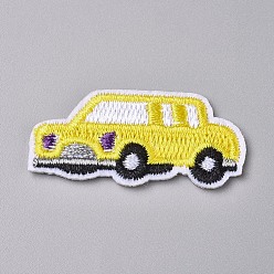 Yellow Computerized Embroidery Cloth Iron on/Sew on Patches, Costume Accessories, Appliques, Taxi, Yellow, 19.5x19x1.5mm