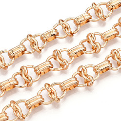 Light Gold Железные цепи с круглыми звеньями, несварные, с катушкой, золотой свет, 8x1 мм, около 32.81 футов (10 м) / рулон