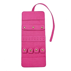 Темно-Розовый Мешочки для хранения ювелирных изделий из микрофибры, Портативный дорожный рулон ювелирных изделий для сережек, Браслеты, ожерелья упаковка, прямоугольные, темно-розовыми, 48 см