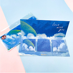 Васильковый Квадрат с блокнотом для заметок с рисунком пейзажа, наклейки с наклейками, для офисного школьного чтения, васильковый, 60x60 мм, 20 листы / стиль, 3 стили, 60 листы/книга