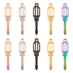 (52) Непрозрачная лаванда 10 шт. 5 цвета 304 подвески из нержавеющей стали, Отвертка, разноцветные, 33x7x1 мм, отверстие : 1.8 мм, 2 шт / цвет