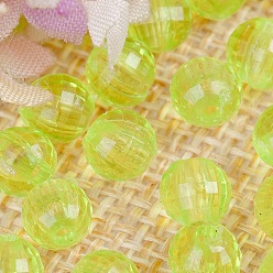 Зелено-Желтый Прозрачные акриловые бусины, круглые, зеленый желтый, 14 мм, о 320 шт / 500 г.