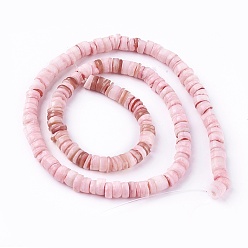 Pink Природные стеклянные бусы нити, окрашенные, диск, розовые, 4.9~6x0.4~6 мм, отверстие : 1.4 мм, о 15.2 дюйме