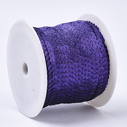 Темно-Фиолетовый Орнамент аксессуары пластик блестка шарик пряди, с блеском порошок, отделка блестками, плоско-круглые, темно-фиолетовый, 6x0.3 мм, отверстие: 1.2 мм, около 100 ярдов / рулон