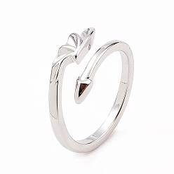 Платина Кольцо-манжета из латуни с крыльями дракона для женщин, без кадмия и без свинца, платина, внутренний диаметр: 18 мм