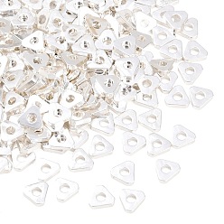 Серебро Латунные бусины, треугольные, серебряные, 5x5.5x1.5 мм, отверстие : 1.8 мм