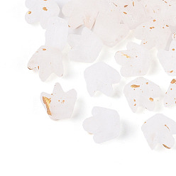 Белый Матовые прозрачные акриловые бусины, корона, золотой фольгой, белые, 6.5~7x6.5x4 мм, отверстие : 1.7~1.8 мм, 5882 шт / 500 г