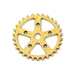 Antik Golden Tibetischen Stil Alu-Getriebekomponenten Kronleuchter, Steampunk-Charms, cadmiumfrei und bleifrei, Antik Golden, 25x1 mm, Bohrung: 1~2.5 mm