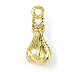 Золотой Подвески из латуни с прозрачным фианитом, без кадмия, без никеля и без свинца, слезинки, долговечный, золотые, 15.5x6.5 мм, отверстие : 1.5 мм