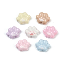 Paw Print Непрозрачные кабошоны из смолы, случайный цвет, отпечаток лапы, 10.5x13x5.5 мм