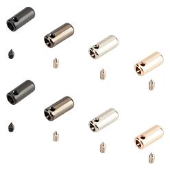 (52) Непрозрачная лаванда Цинковые торцевые крышки сплава, колонка, разноцветные, 13x5.5 мм, отверстие : 2 мм, внутренний диаметр: 3.5 мм, 4 цветов, 8 комплектов / цвет, 32sets / коробка