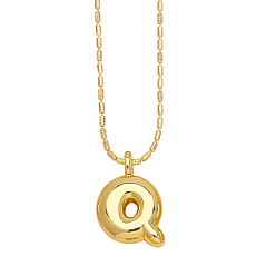 Letter Q Messing hängende Halsketten, golden, Buchstaben q, 16.54 Zoll (420 mm), Anhänger: 19~20x6~19 mm