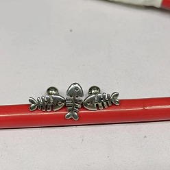 Нержавеющая Сталь Цвет Рыбья кость 316 нержавеющая сталь 15 калибровочные кольца для языка, прямая штанга, украшения для пирсинга языка, цвет нержавеющей стали, 12 мм, штифты : 1.6 мм