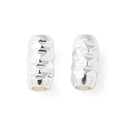 Серебро Латунные бусины, колонка, без никеля , серебряные, 6x3 мм, отверстие : 1.6 мм