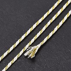 Белый Поликоттоновый филигранный шнур, плетеная веревка, с пластиковой катушкой, для настенного крепления, ремесла, Подарочная упаковка, белые, 1.5 мм, около 21.87 ярдов (20 м) / рулон