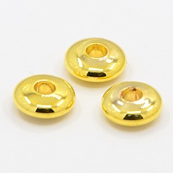Golden Brass Beads, Rondelle, Golden, 6x2mm, Hole: 2mm