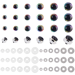 (52) Непрозрачная лаванда 24 наборы 6 стильные пластиковые кукольные глаза, с порошком для домашних животных, ремесленные защитные глаза, для поделок, вязаные игрушки и чучела животных, полукруглый, разноцветные, 14.5~23x10~20 мм, 4 наборы / стиль