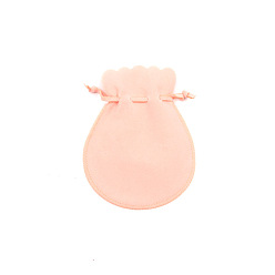 Розовый Бархатные сумки для хранения, мешочки для упаковки на шнурке, круглые, туманная роза, 9.5x8 см
