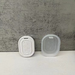 Oval DIY силиконовые формы кулон, формы для литья смолы, для уф-смолы, изготовление изделий из эпоксидной смолы, белые, овальные, 69x54x11 мм, отверстие : 11.5x2 мм