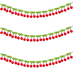 Красный 3 Сумки, шерстяные помпоны, вишневый подвесной баннер, украшения для комнаты на день рождения, праздники, красные, 50x40x18 мм