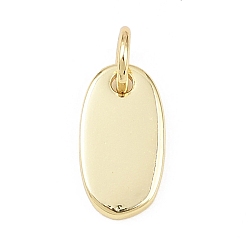 Oval Латунь прелести, с целью перехода в кольце, реальный 18 k позолоченный, без свинца и без кадмия, долговечный, стойки покрытие, овальные, 12x6x1.5 мм, отверстие : 3.4 мм