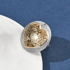 Золотой & Цвет Нержавеющей Стали 304 открытые кольца манжеты из нержавеющей стали, круглые, эффектные кольца, ионное покрытие (ip), золотые и нержавеющая сталь цвет, 25 мм, внутренний диаметр: 17 мм