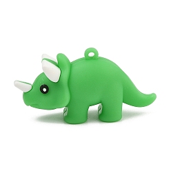 Средний Морско-зеленый Пластиковые подвески, динозавр, средний морской зеленый, 30.5x60x19.5 мм, отверстие : 3 мм