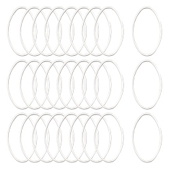 Серебро Латунные соединительные колечки, овальные, серебряный цвет гальваническим, 26x16x1 мм